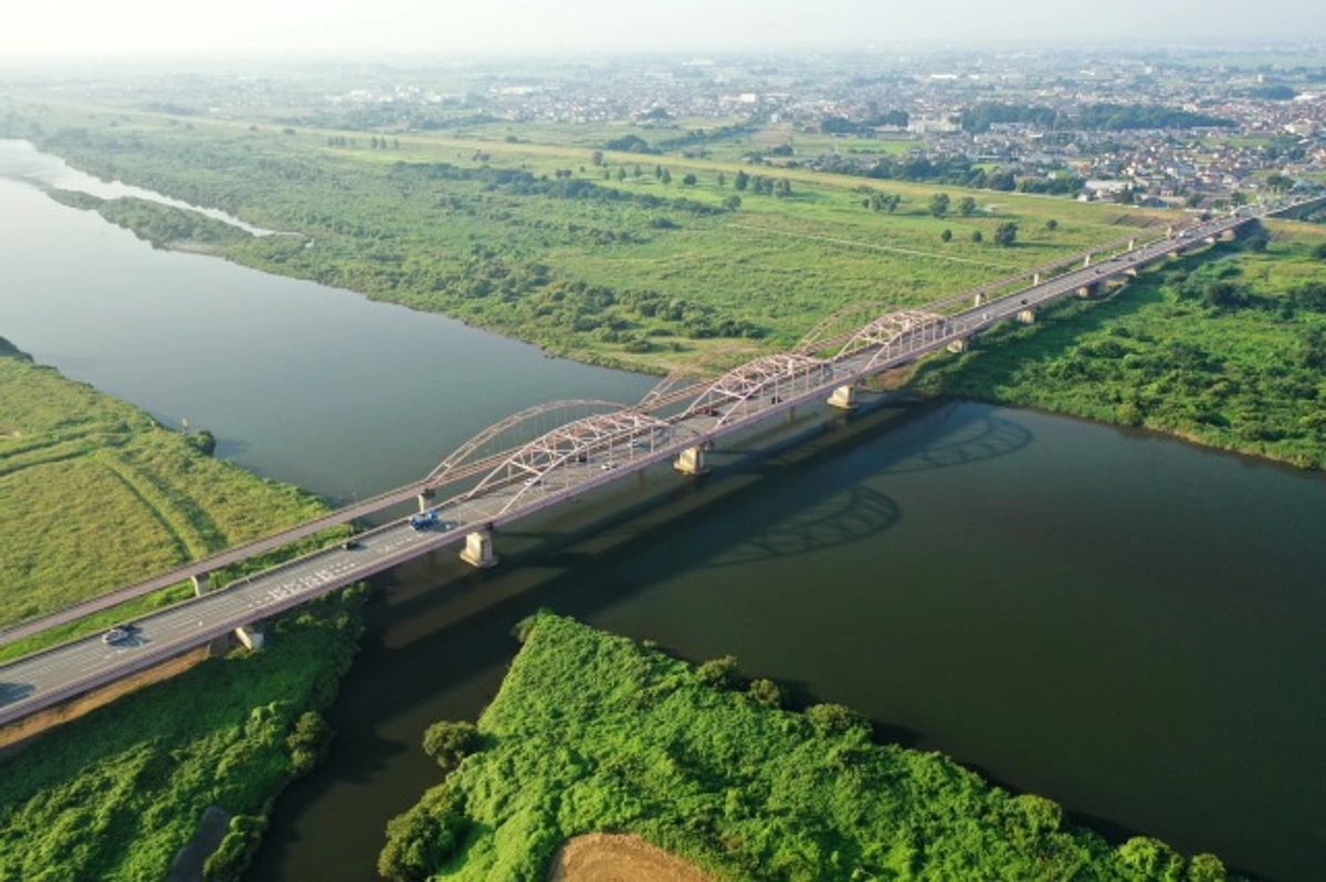 群馬県太田市刀水橋の空撮